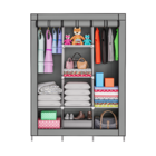 Roupeiro Guarda Roupa Organizador De Roupa Cabideiro Cinza