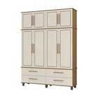 Roupeiro House Quatro Portas Nature/off White - Fabri Móveis