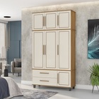 Roupeiro House Três Portas Nature/off White – Fabri Móveis