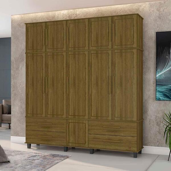 Roupeiro House Triplex 5 Portas Imbuia Fabrimóveis Imbuia