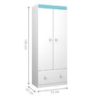 Roupeiro Infantil 1 Gaveta Bristol Flex Branco