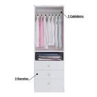 Roupeiro Infantil 2 Portas 3 Gavetas Alice - Branco