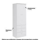 Roupeiro Infantil 2 Portas 3 Gavetas Alice - Branco