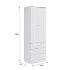 Roupeiro Infantil 2 Portas 3 Gavetas Alice - Branco