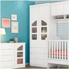 Roupeiro Infantil 2 Portas Com 3 Gavetas 100% Mdf Branco Ravi