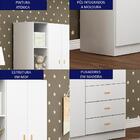 Roupeiro Infantil 3 Portas 3 Gavetas 184x89 Cm Bb322 Dtall