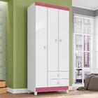 Roupeiro Infantil 3 Portas Madalena Branco Flex Azul/rosa