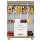 Roupeiro Infantil 4 Porta 3 Gav Retrô Vitória Branco