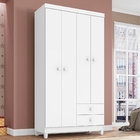 Roupeiro Infantil 4 Portas Madalena Branco Flex Azul/rosa