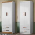 Roupeiro Infantil Flex 2 Portas 2 Gavetas 9100 Plla