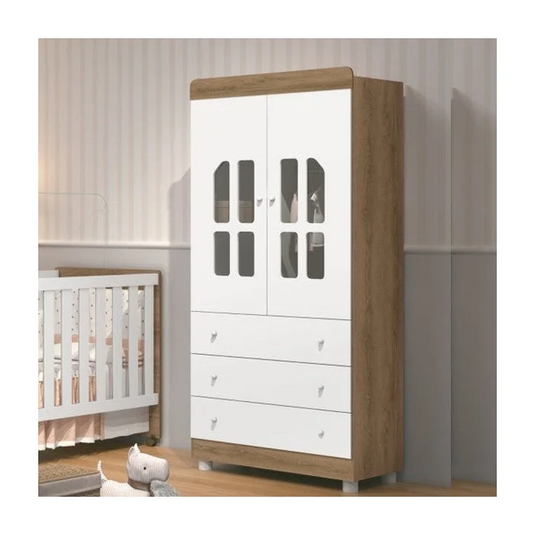 Roupeiro Infantil Katatau 2 Portas 3 Gavetas Branco/mezzo - R