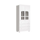 Roupeiro Infantil Katatau 2 Portas 3 Gavetas Branco - Rede Mó