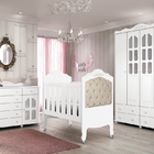 Roupeiro Isa 4 Portas 4 Gavetas Branco Acetinado