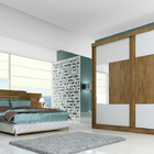 Roupeiro Joinville Slide 2 Portas - 100% MDF - Com Espelho -