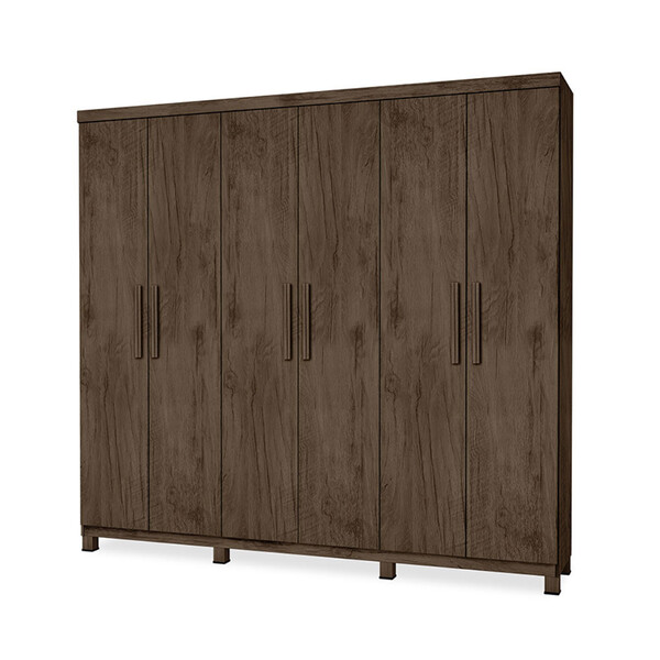 Roupeiro Kairós Casal 6 Portas 3 Gavetas Com Espelho Incabras