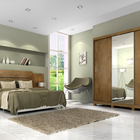 Roupeiro Lara 3 Portas Slide Glass - 100% MDF - Canela - Panan