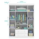 Roupeiro Leonardo 4 Portas E 2 Gavetas Branco Para Quarto Inf
