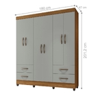 Roupeiro Lins Freijó Concreto Com 6 Portas