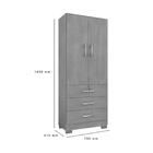 Roupeiro Louvre 02 Portas E 02 Gavetas Naturalle