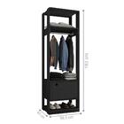 Roupeiro Madri Preto Com Porta