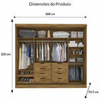 Roupeiro Maria 2 Portas Slide Glass - 100% MDF - Canela - Pan