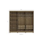 Roupeiro Mdp 5 Portas E 4 Gavetas Com Pés Nogueira/macadamia