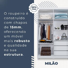Roupeiro Milão 4 Portas 3 Gavetas Benetil Branco