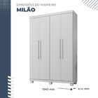 Roupeiro Milão 4 Portas 3 Gavetas Benetil Branco