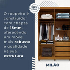 Roupeiro Milão 4 Portas 3 Gavetas Benetil Cinamomo