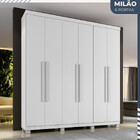 Roupeiro Milão 6 Portas 3 Gavetas Benetil Branco