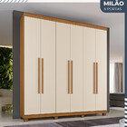 Roupeiro Milão 6 Portas 3 Gavetas Benetil Cinamomo-off White