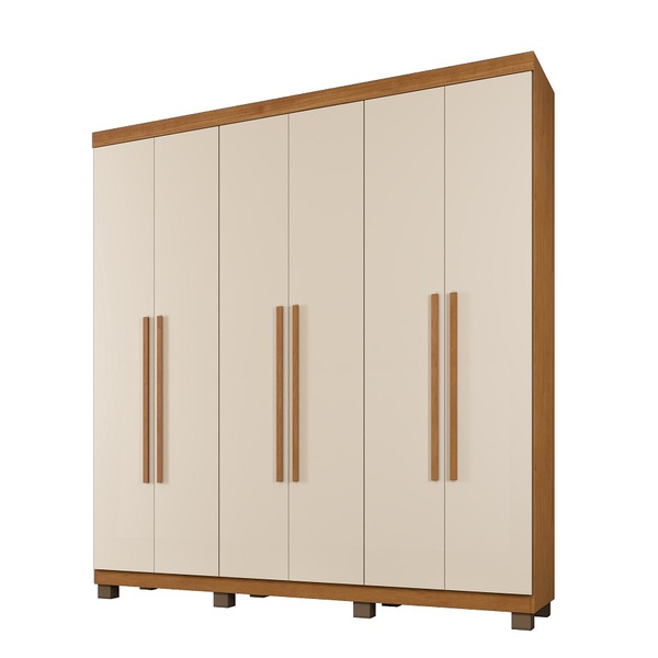 Roupeiro Milão 6 Portas 3 Gavetas Benetil Cinamomo-off White