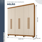 Roupeiro Milão 6 Portas 3 Gavetas Benetil Cinamomo-off White