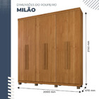 Roupeiro Milão 6 Portas Cinamomo