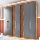 Roupeiro Milão 7 Portas 233,5x258x47cm Freijó/cinza