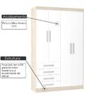Roupeiro Modulado Smart 4 Portas E 4 Gavetas Crema/branco