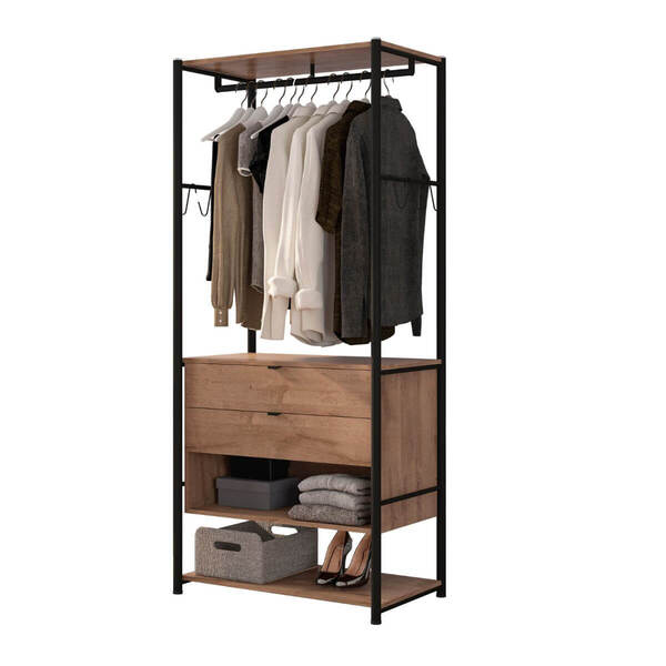 Roupeiro Morgan 2 Gavetas Preto Fosco E Demolição - Édecasamó