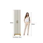 Roupeiro Multiuso 2 Portas 180,5cm Rp1208 Ipê/cristalo