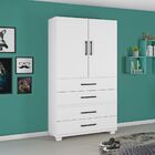 Roupeiro Multiuso Mineirão 2 Portas 4 Gavetas - Jcm Branco