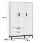 Roupeiro Nature 03 Ptas Matic Cinza Eco Wood 70451 Quarto Bebe