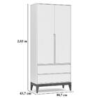 Roupeiro Nature Clean 02 Ptas Matic Branco Eco Wood 70438 Bebe