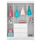 Roupeiro New Cristal 4 Portas 3 Gavetas Branco Brilho