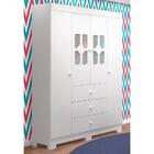 Roupeiro New Cristal 4 Portas 3 Gavetas Branco Brilho