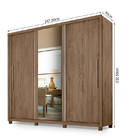 Roupeiro New Dallas 3 Portas Com Espelho Incabras