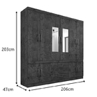 Roupeiro New Parma 10 Portas 3 Gavetas Com Espelho Salleto Br