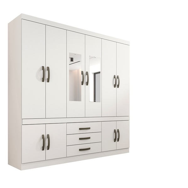 Roupeiro New Parma 10 Portas 3 Gavetas Com Espelho Salleto Br