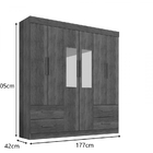 Roupeiro New Verona 6 Portas Com Espelho Salleto Ipê