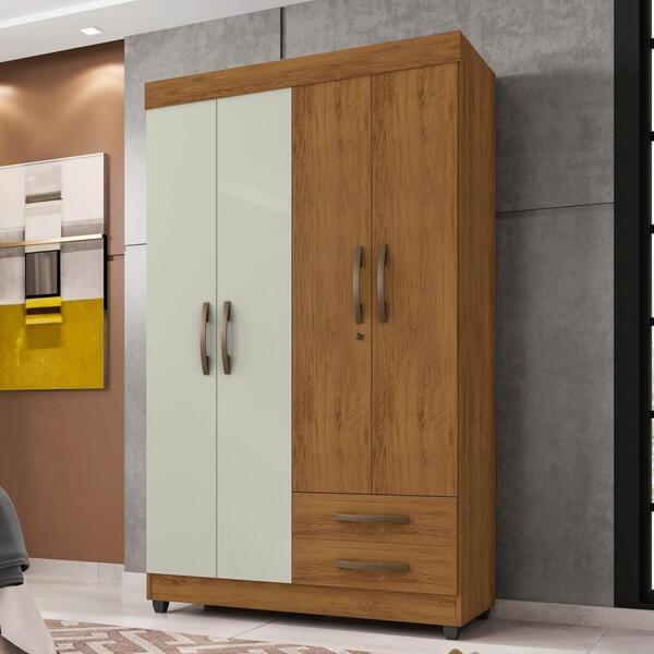 Roupeiro Nice Freijó Cinza 4 Portas