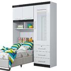 Roupeiro Para Cama Box Solteiro Duster 3 Portas Com Baú - Bra