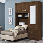 Roupeiro Para Cama Box Solteiro Duster 3 Portas Com Baú - Ced